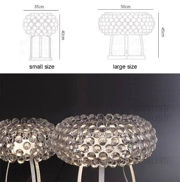 Настольный светильник Caboche PATRICIA URQUIOLA ELIANA GEROTTO Clear Gold Bead Маленький большой размер