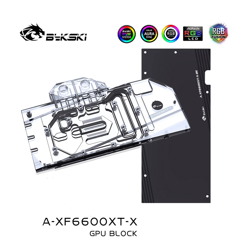 

Bykski GPU Water Cooling Block for XFX Radeon RX 6600XT Speedster Merc 308/V2 OC,VGA Copper Cooling Radiator,5V/12V A-XF6600XT-X
