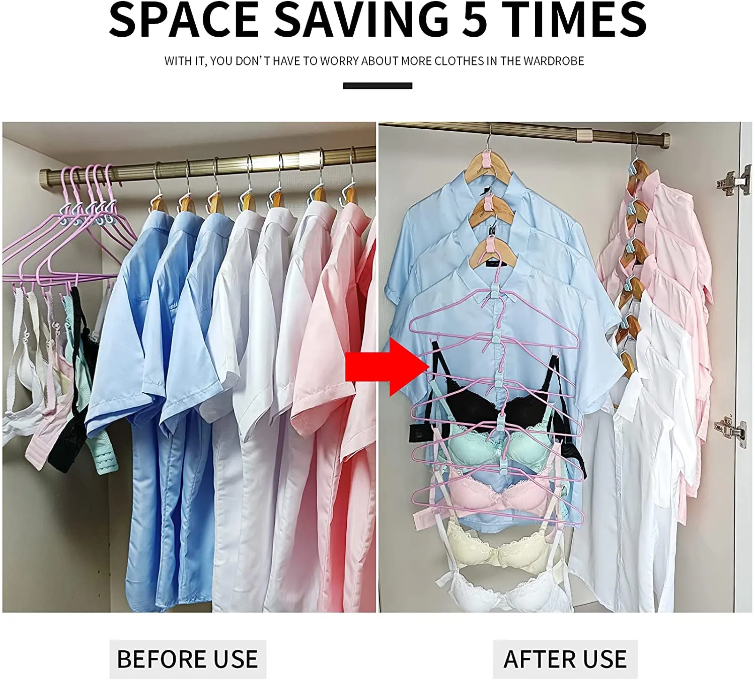 Коннекторы для вешалок одежды, 100 штук, с увеличенной нагрузкой до 30 фунтов, используемые для организации пространства в гардеробных комнатах.