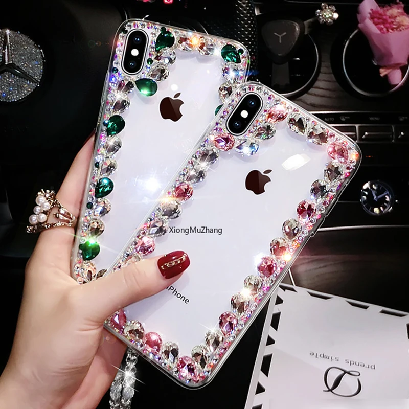 Роскошный блестящий чехол с красочными камнями и кристаллами для Huawei P50 Pro P40 Lite P30