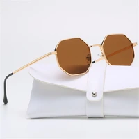 fashion uv protection small frame polygon sun glasses square sunglasses metal sunglasses sunglasses for menwomen