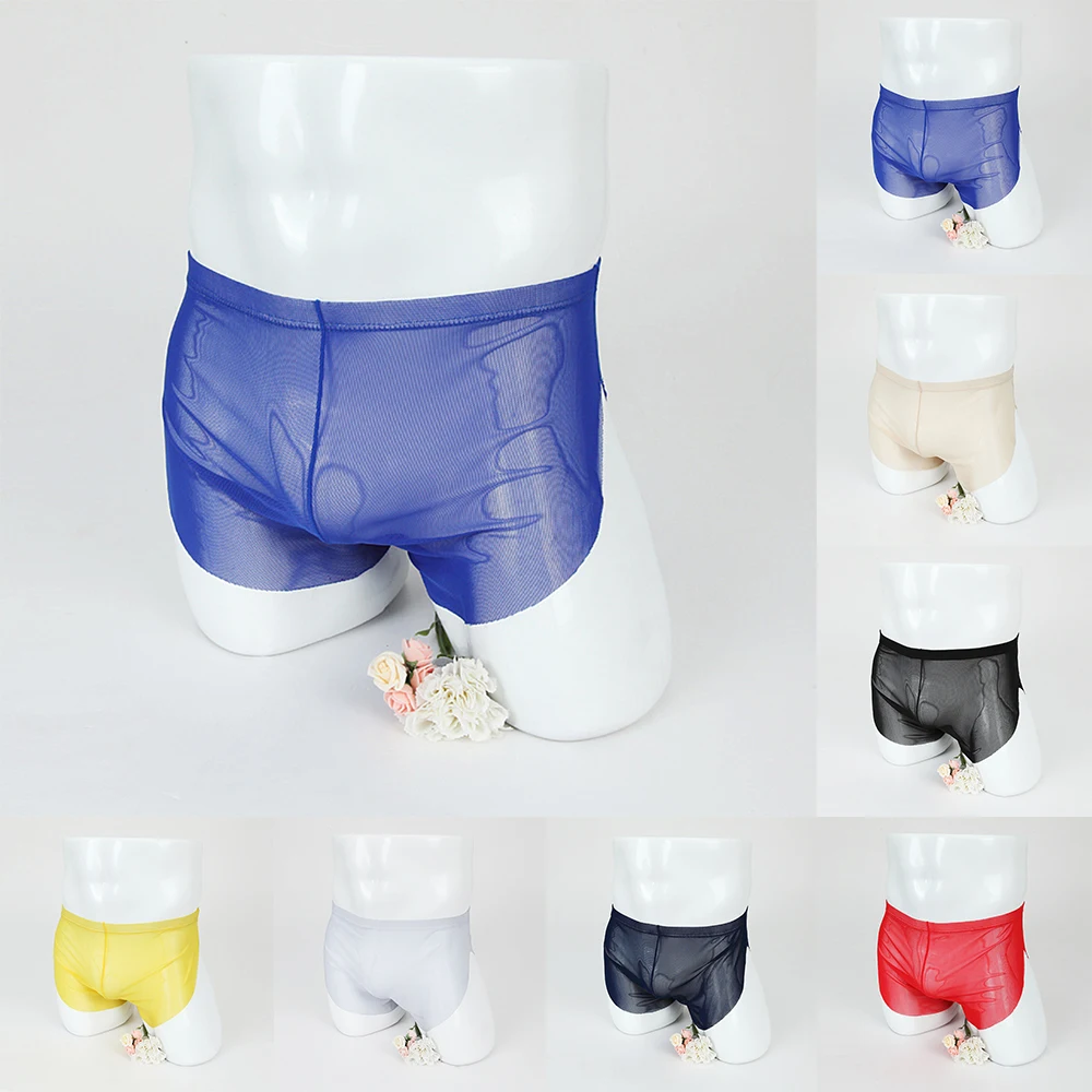 

Men‘s Casual See Through Lounge Sexy Boxer Shorts Seamless Perspective Arrow Home Pajamas Breathable Pants Sheer Briefs