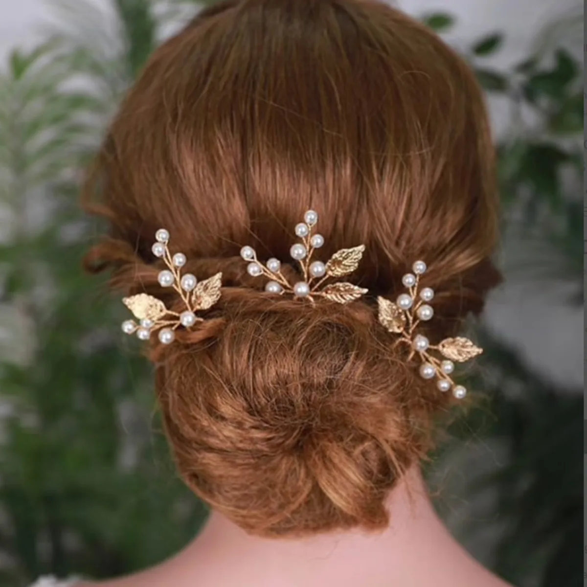 

Gold Silver Crystal Flower Leaf U shape Hair Sticks Pearl Clip Pins Wedding Hair Accessories Rhinestone Bride Head Piece Venda