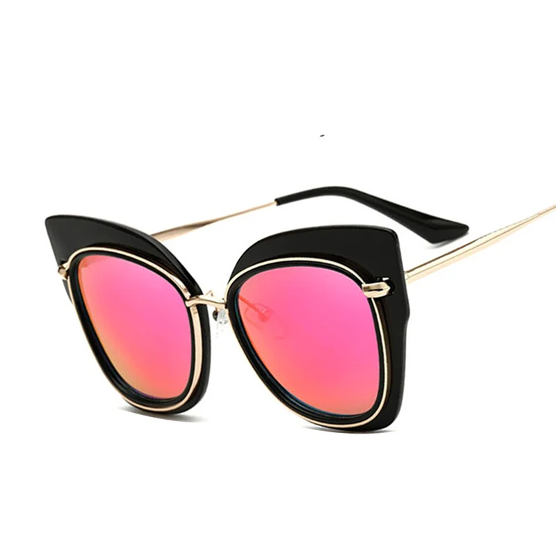 Большие солнцезащитные очки кошачий глаз в стиле ретро для мужчин и женщин