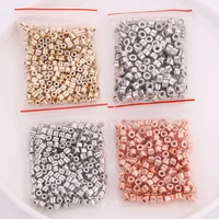 100pcs 4x4mm tube bracelet spacer beads cylindrical ccb rose gold plated loose beads for diy jewelry making beaded accessories
