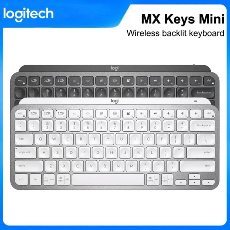 Original Logitech MX Keys Mini Wireless Backlit Keyboard Logi Compact 2.4GHz Bluetooth Keyboard For macOS and Windows