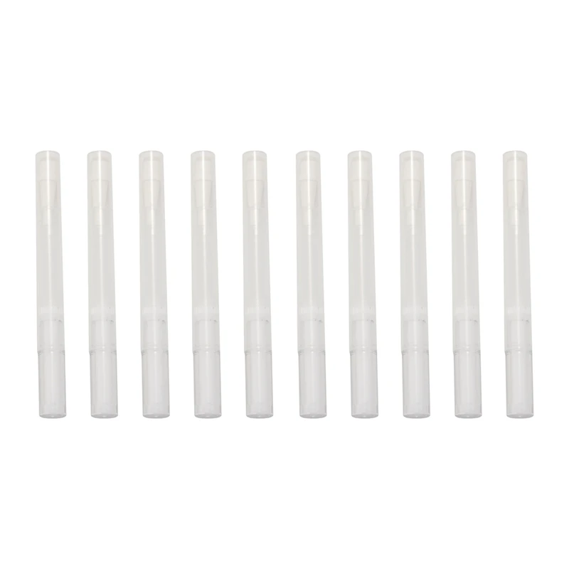 

10 Pack 3 Ml Transparent Twist Pens Empty Nail Oil Pen With Brush Tip Cosmetic Lip Gloss Container Applicators Tool