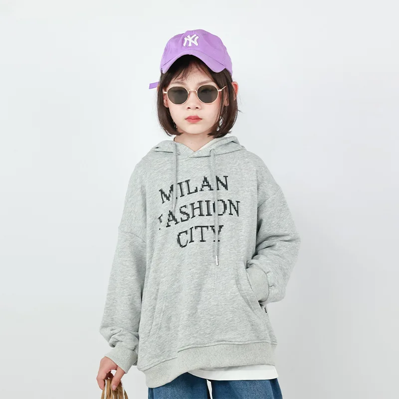 

Children's casual hooded sweater girls cotton hoodie 2022 autumn new products knitted children's clothing