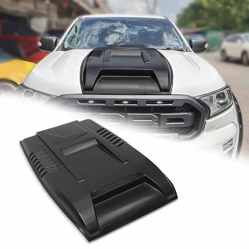 

ABS Bonnet Scoop Hood Protecto For Ford Ranger Raptor 2015 2016 2017 2018 2019 2020 2021 2022 Matte Black 4X4 Exterior parts