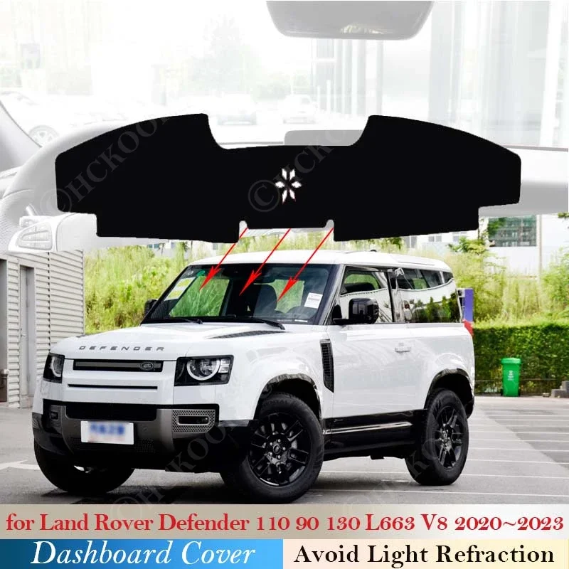 Для Land Rover Defender 110 90 130 L663 V8 2020 ~ 2023 крышка приборной панели коврик для защитный