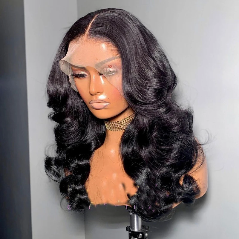 

180%Density 26Inch Long Natural Wave Synthetic Lace Front Wig For Women With Baby Hair Heat Resistant Fiber Hair Daily Wear Wig