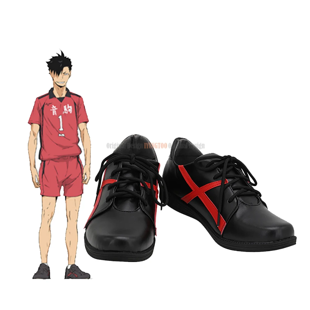 

Haikyuu! Tetsurou Kuroo, обувь для косплея, черные кожаные ботинки, изготовленные на заказ, любого размера