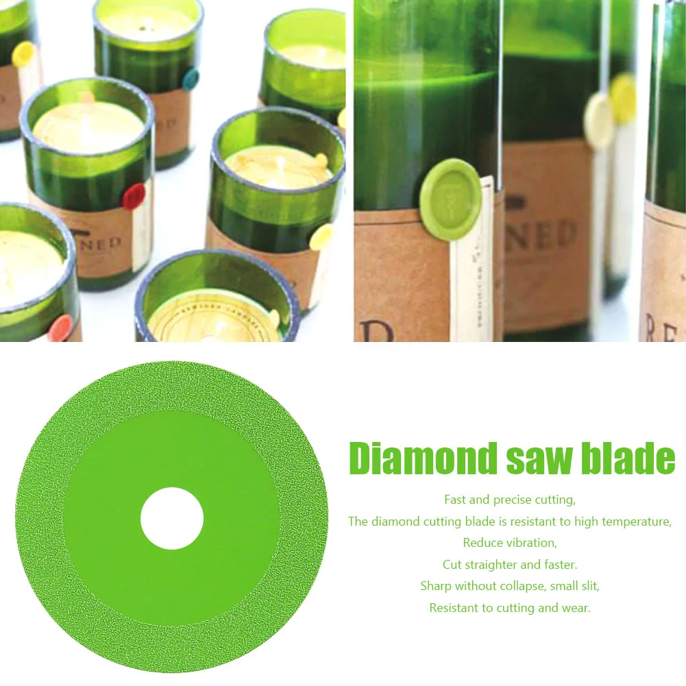 

1/2pcs Glass Cutting Disc 100mm Saw Blade Jade Crystal Wine Bottles Grinding Chamfering Cutting Blade Polishing Cutting Tools