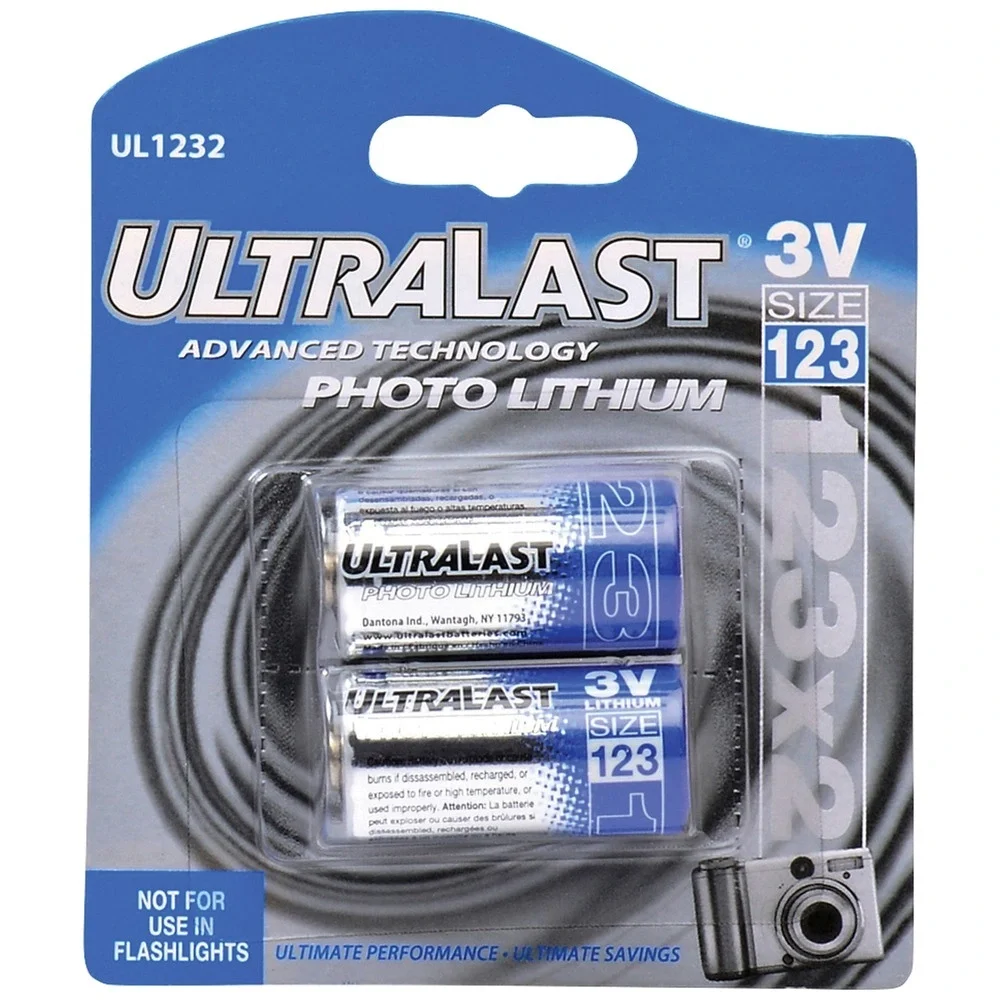 

Dantona UL1232 UL1232 CR123-A 3-Volt Photo Lithium Batteries, 2 pk