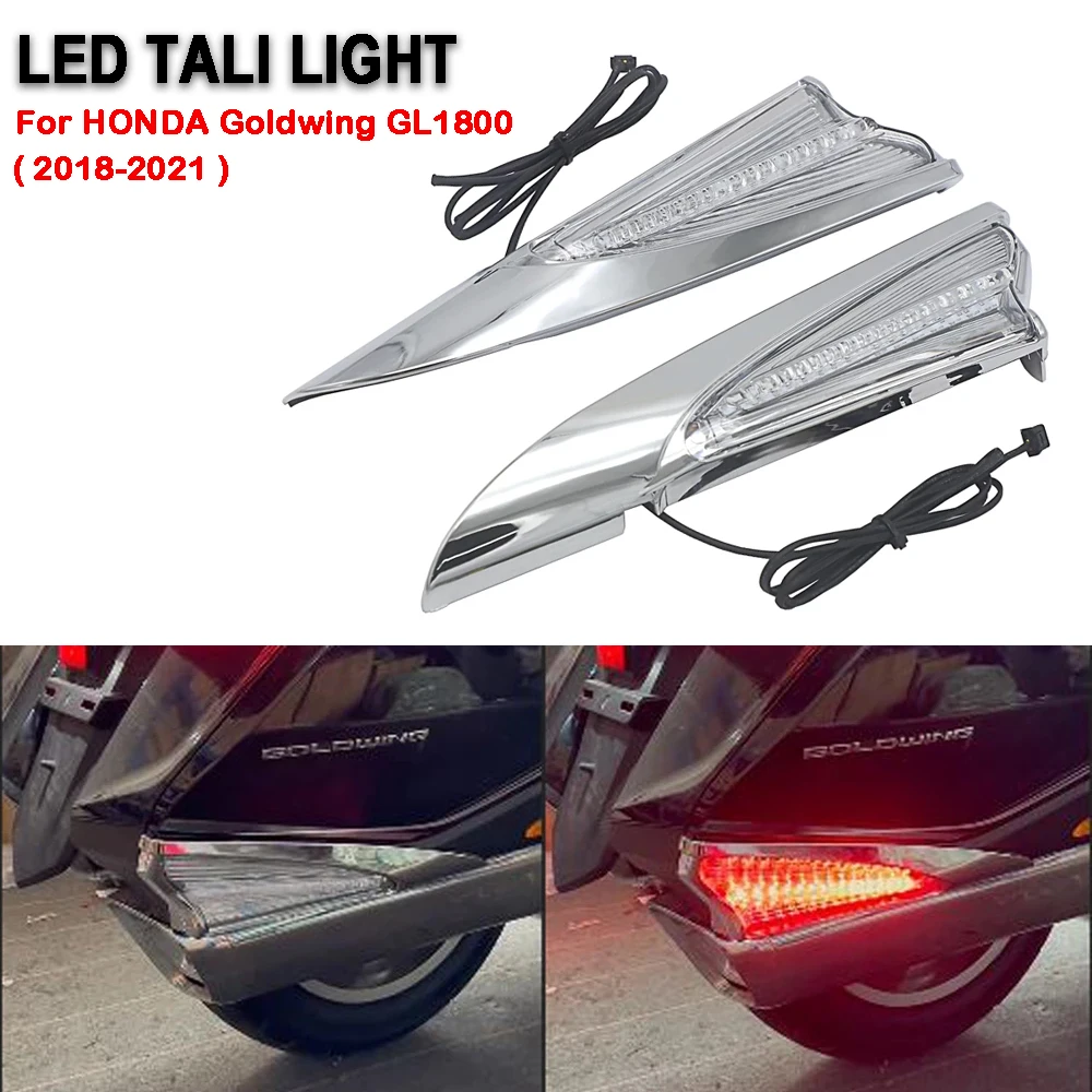 

NEW Motorcycle Chrome Saddlebag Accent Swoop LED Light Case Cover For HONDA Gold Wing GL 1800 Goldwing GL1800 F6B 2018-2021