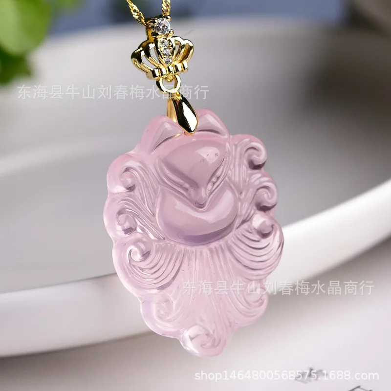 Розовый кристалл кулон с девятью хвостом лиса одна вещь картинка древний стиль