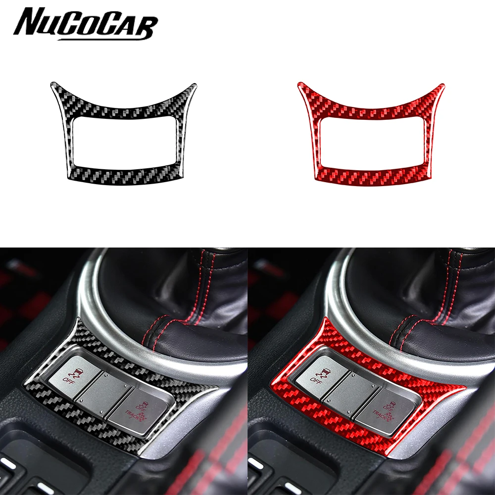 Фото Центральная консоль из углеродного волокна для Subaru BRZ Toyota 86 GT86 17-19, рамка с кнопками отключения, аксессуары для интерьера автомобиля, декоративная наклейка №1