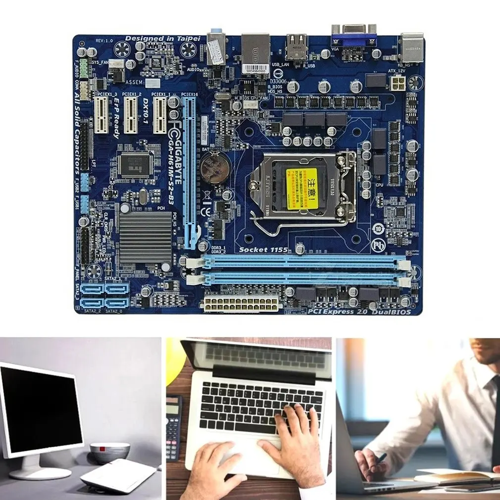 

Hot H61M-S2-B3 Desktop Motherboard Socket LGA 1155 In Tel CPU DDR3 16G Dual Channel Memory VGA Interface Mainboard Wholesale