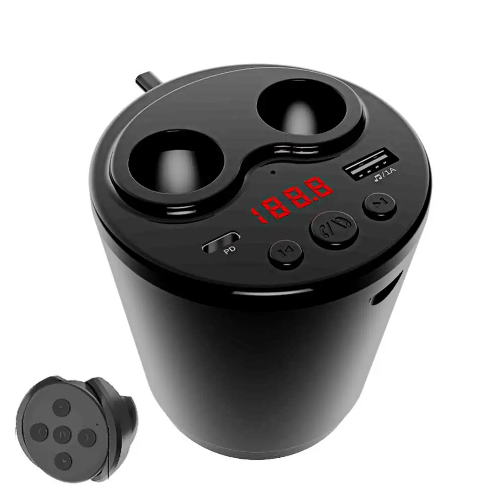 

Multifunctional Car Charger 10w Bluetooth Universal Cup Style Dual Cigarette Lighter Handsfree Car Kit Usb Charger