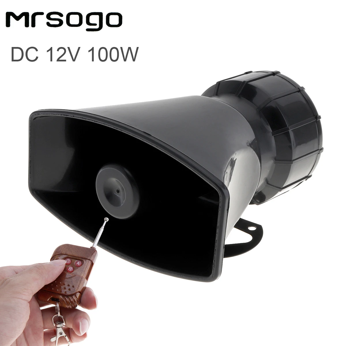 

12V 100W 7 Sounds Loud Car Warning Alarm Fire Siren Horn Speaker with Remote Controller for Car Motorcycle Vehicle Boat