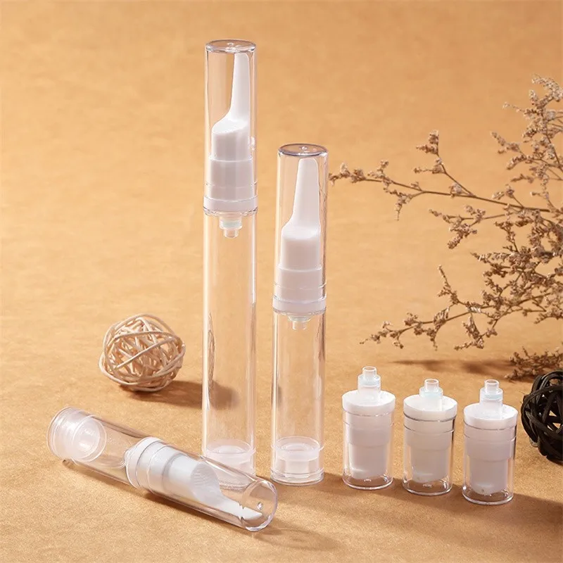 5/10/15ml Vacuum Pump Bottle Lotion Eye Cream Foundation Travel Bottle Mini Cosmetic Sample Packaging Portable Makeup Tools