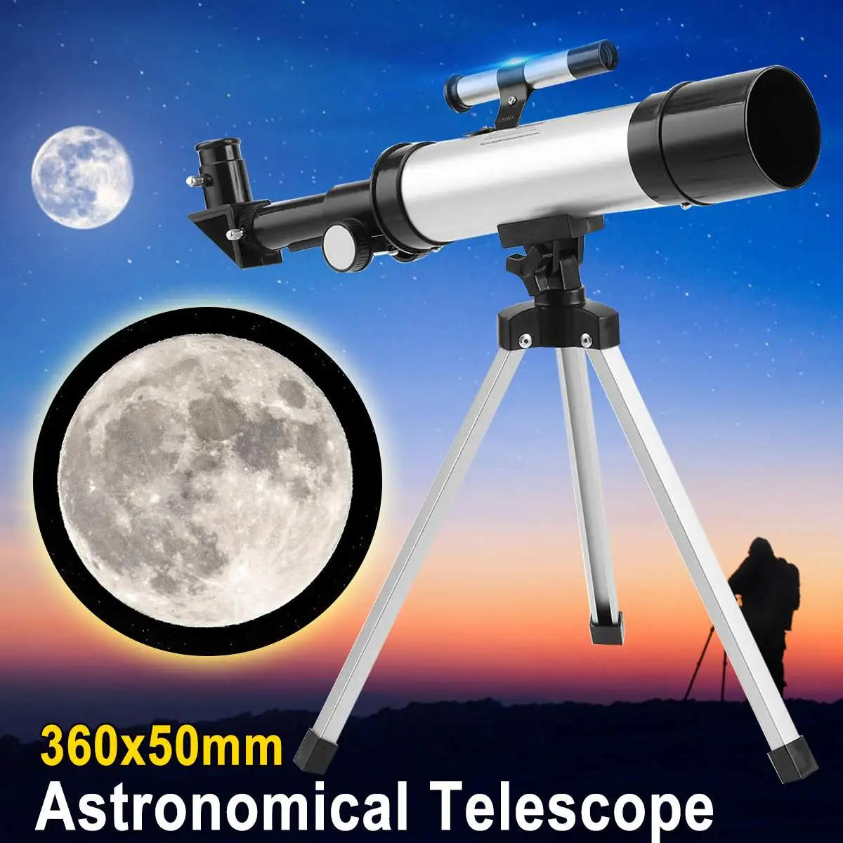 

90X Professional Astronomical Telescope with Tripod Outdoor Monocular Zoom Telescope Spotting Scope for Watching Moon Stars