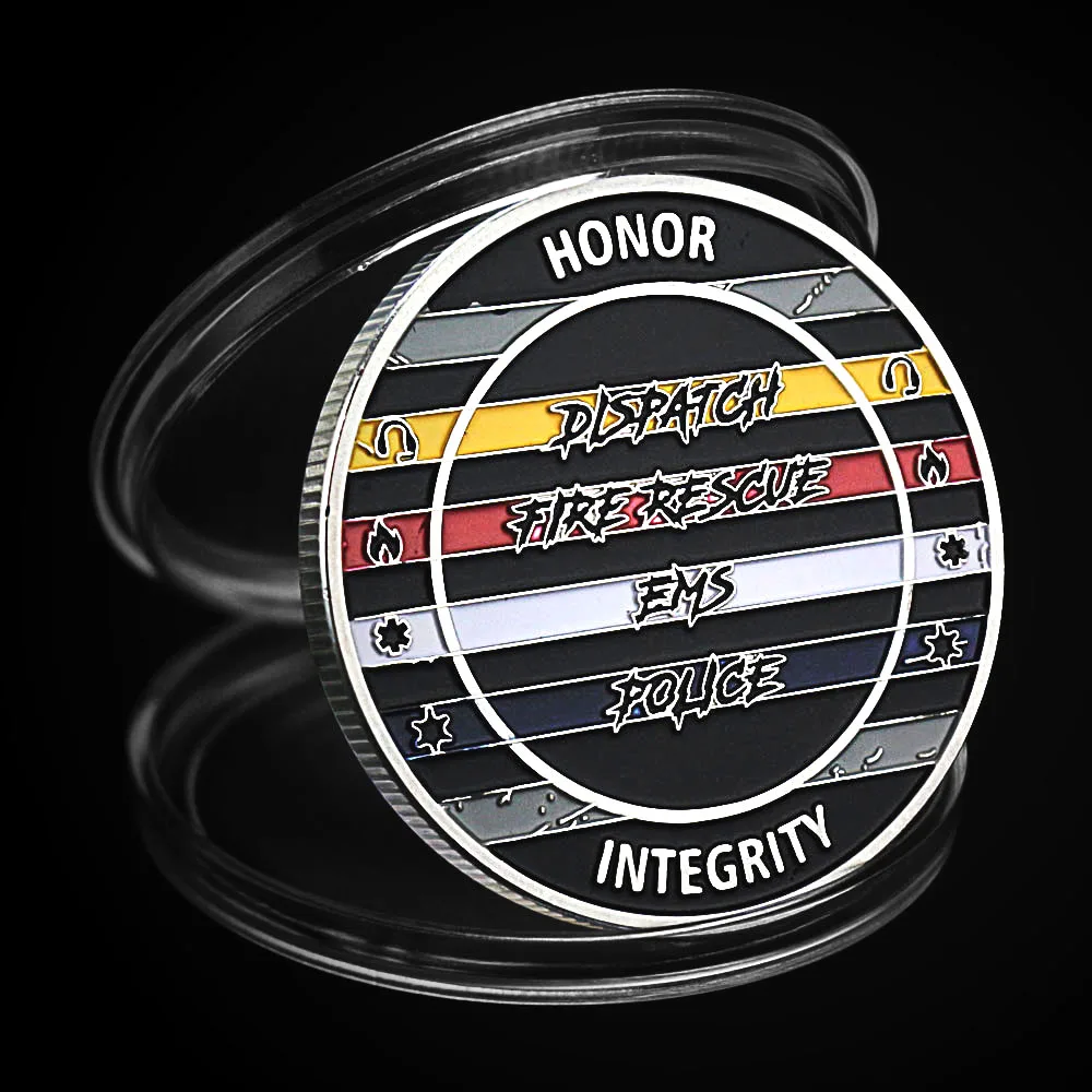 

United States Dispatch Fire Rescue EMS Police Souvenir Coin Collectible Silver Gold Plated Challenge Coin Commemorative Coin