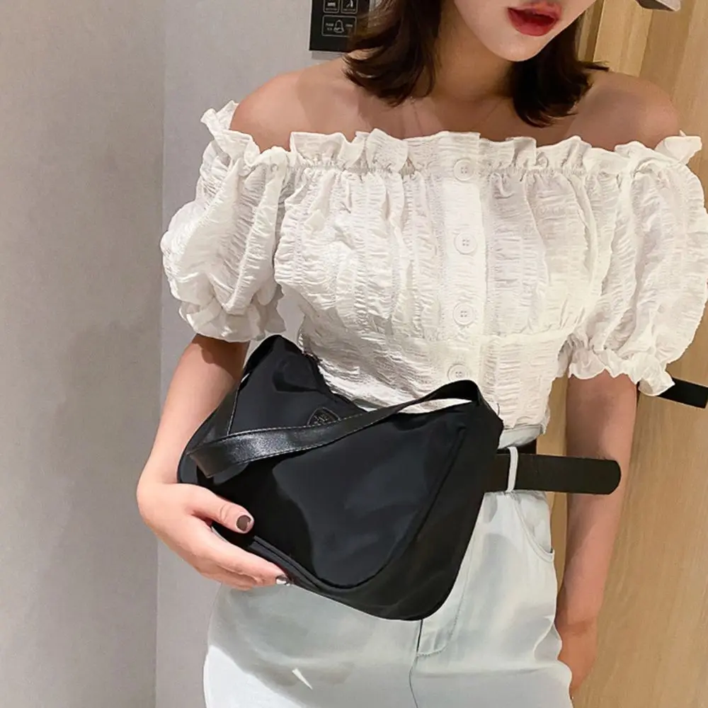 

Nylon Girls Female Wide Shoulder Strap Single Shoulder Bag Korean Style Handbag Very Peri Bag Messenger Bag