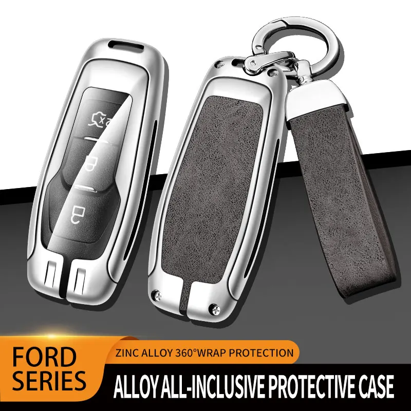 Металлический кожаный автомобильный чехол для Focus 3 4 ST Mondeo 5 MK5 Mustang Φ Explorer Edge Fiesta Kuga