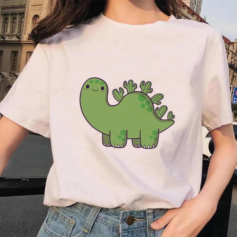 

Women 2020 Cartoon Dinosaur Funny Cute Fashion 90s Lady T-shirts Top Womens T Shirt Ladies Graphic Female Tee T-Shirt Women Tops