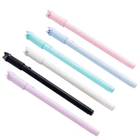 1 pcs creative stationery cute cartoon tail cat gel pen for students 0 5 full needle tube black gel ink pen