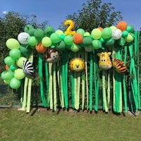 109pcs jungle safari theme party balloon garland kit animal balloons palm leaves for kids boys birthday party baby shower decor
