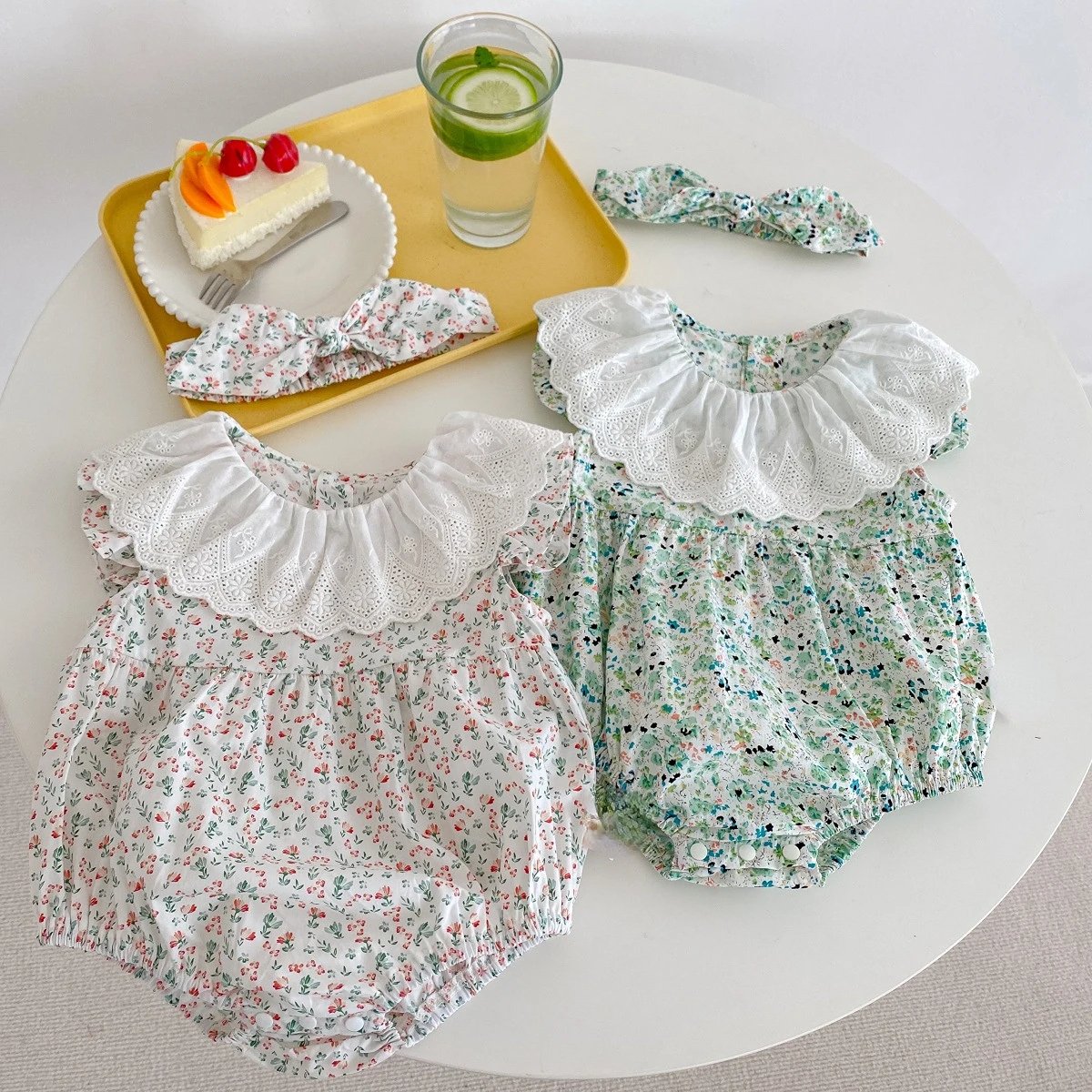 

Комбинезон для новорожденных девочек, цветочный ромпер с оборками, головной убор, боди с длинным рукавом, одежда на весну-лето