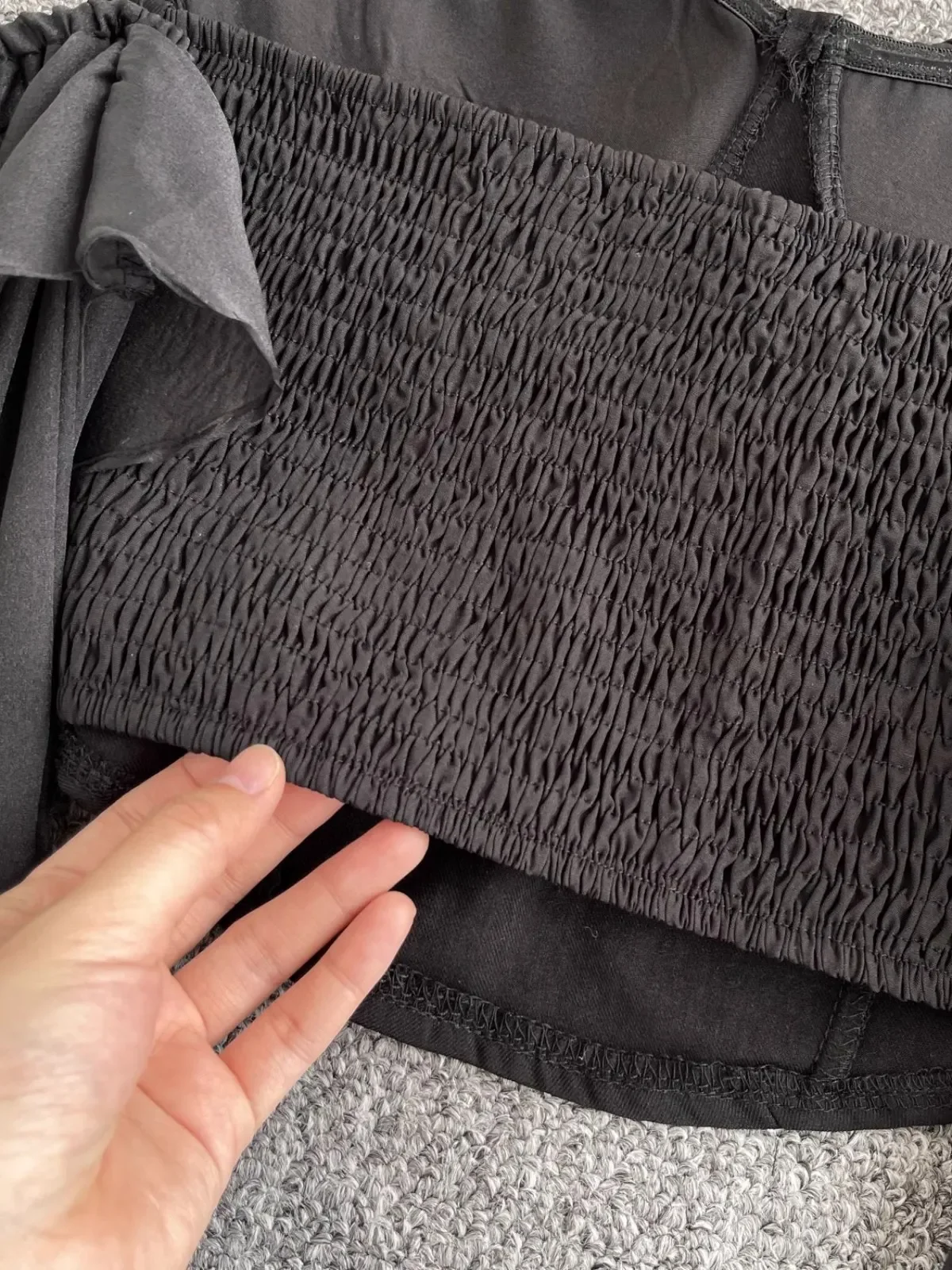 SsTss &quot2024 Американский черный топ Y2K женский укороченный с открытыми плечами и