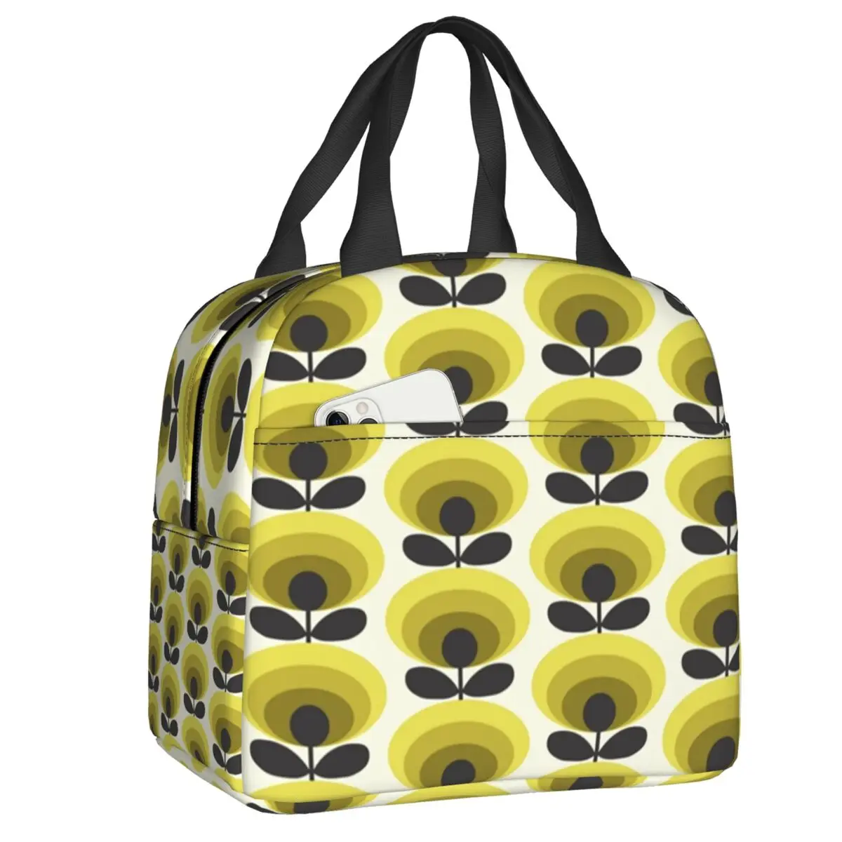 

Оригинальная овальная сумка для ланча Orla Kiely с цветами для мужчин и женщин, теплые термоизолированные коробки для ланча для студентов и школ