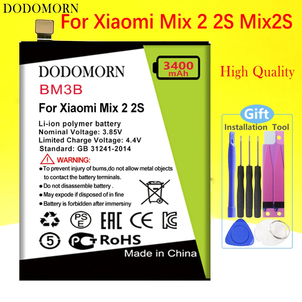 

Аккумулятор DODOMORN BM3B для Xiaomi Mix 2 2S Mix2S, высокое качество + номер отслеживания