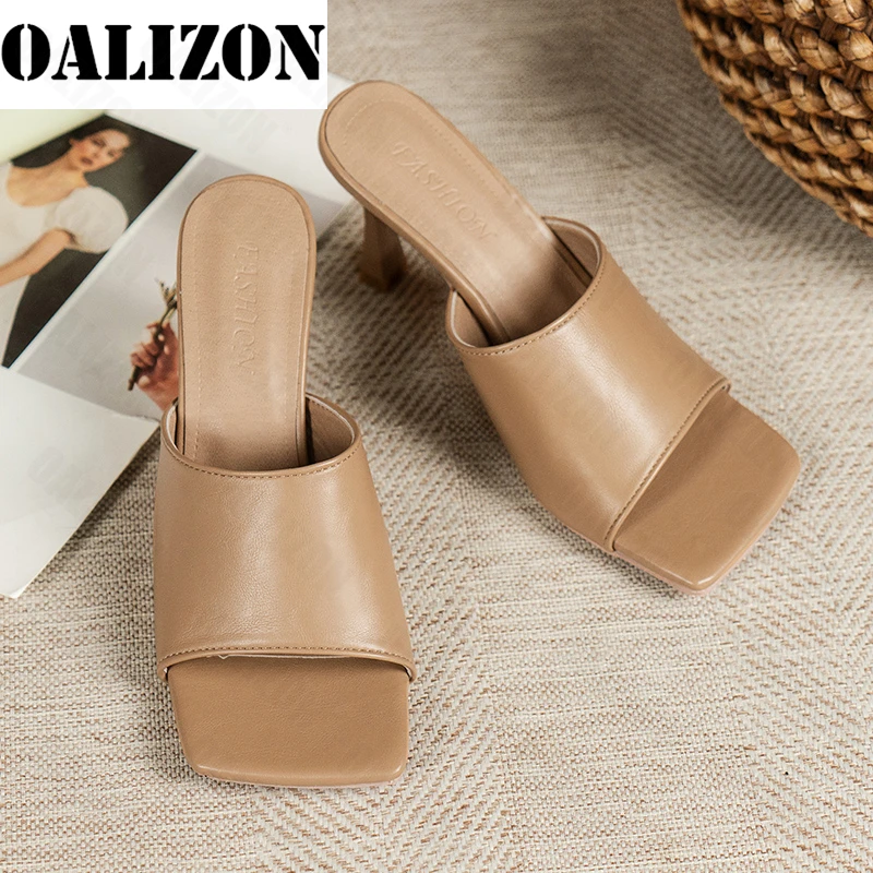 

Туфли женские на высоком квадратном каблуке, квадратный носок, массивные шлепанцы, пикантные туфли-лодочки, повседневная обувь, сланцы, лет...