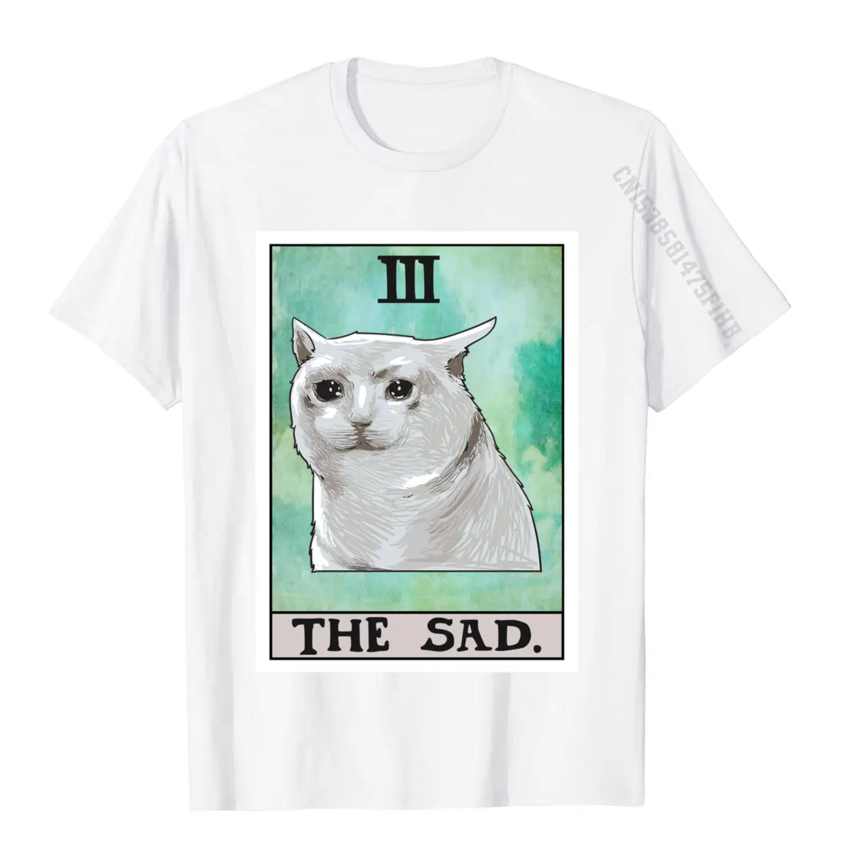 

Women T-shirt Summer Tee Kawaii Clothes The Sad Cat Tarot Card Cute Meme Cartoon Retro Tshirt Mens Clothing Anime Shirt XS-3XL