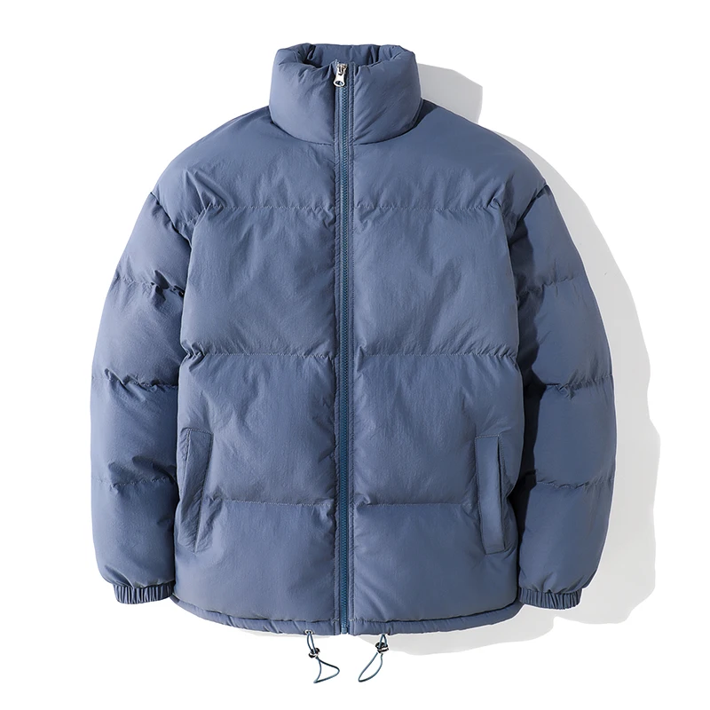 Winter Parka Jacket Men Fashion Stand Collar Warm Solid Color Casual Warm Parka Coat Streetwear Mens Loose Winter Jacket M-3XL