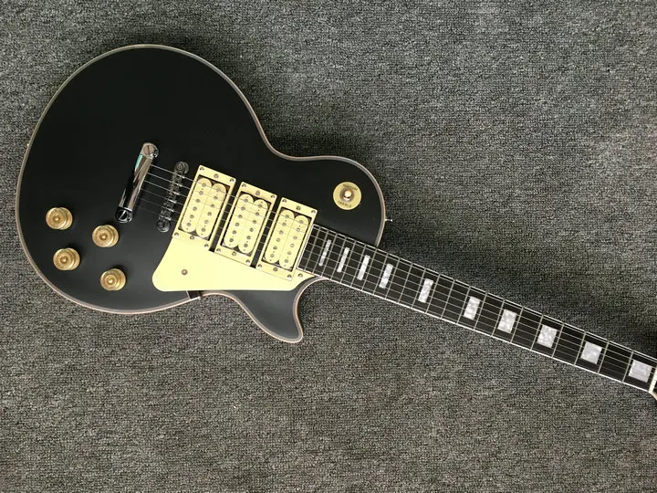 

Заводская изготовленная на заказ электрическая гитара звукосниматель грифа из палисандра 3, lp матовая черная гитарная обвязка, специальное предложение