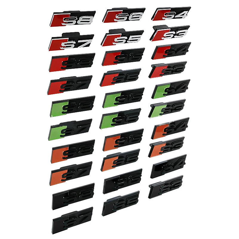 3D ABS Желтый Синий черный логотип S3 S4 S6 S7 S8 S5 значок Автомобильная Передняя