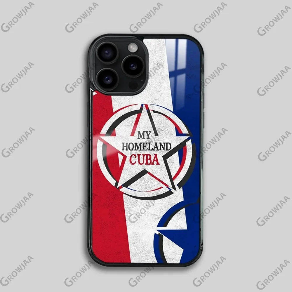 C-Cuba Flag Art Phone Case For iPhone 16 15 14 13 12 11 Pro Max Plus Mini Magsafe Mirror Wireless Magnetic Cover