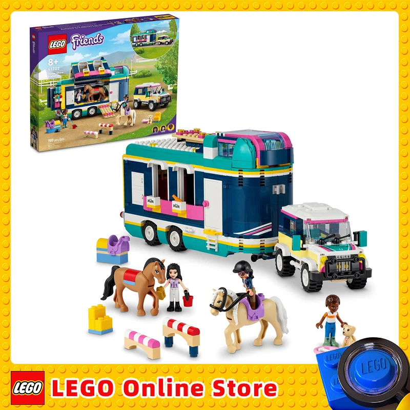 

LEGO Friends Horse Show Trailer 41722 Horse Toy for with 2 Horses SUV Car and Riding Accessories, Animal Playset, Gift idea