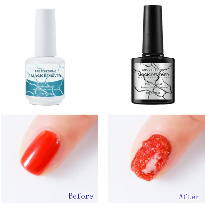 

HEALLOR 8/15ml Nail Gel Magic Remover Gel Soak off Remover Nail Polish Delete Primer Acrylic Clean Degreaser For Nail Art Lacque