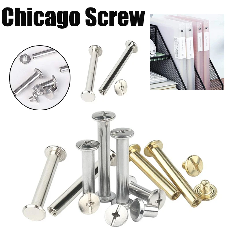 Фото 5-25 шт., винт с заклепками, металлический переплет, винт Chicago, кожаная сумка, винт для фотоальбома, винт для книги, болты для сборки приклада, защелки №1