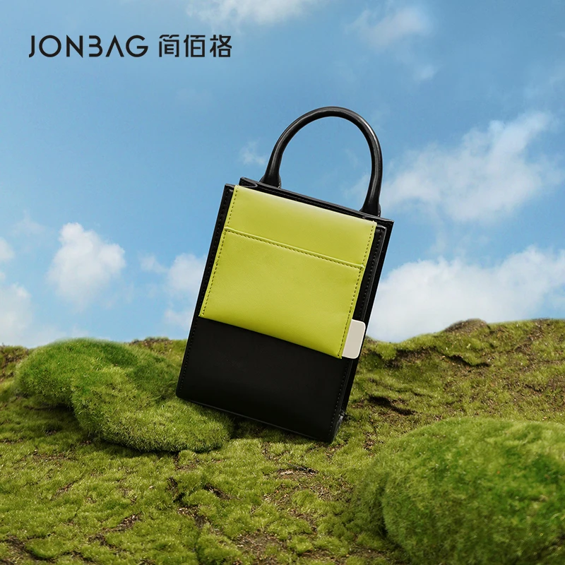 JONBAG Pocket Bag 2022 New Niche Design High-end Messenger Handbag Fashion Creative Contrast Color Commuter Tote Bag Women's Bag