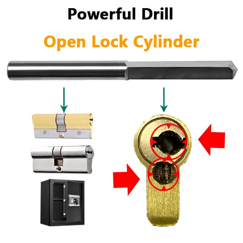 

Locksmith Tools to Open Doors Carbide Drill Bit for Opening Locks Milling Cutter Safe Box Brass Cylinders Opener Hand Tools