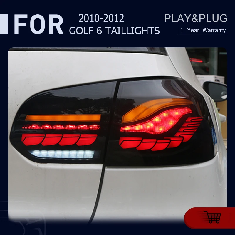 

Car Led Tail Light For 2010 - 2012 Vilkswagen Golf 6 Red Smoke Stop Lamp Waterproof IP67 Plug and Play Accessories
