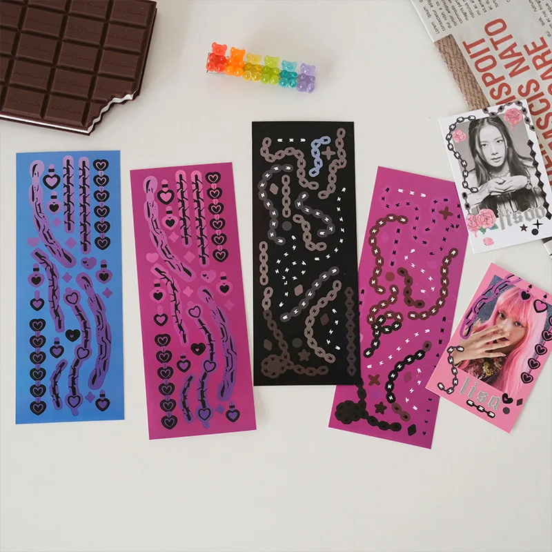 

NEW Ins Korea Creative Laser Chain Series DIY Phone Case Decoration Album Diary Scrapbook Decoration Student Art Sticker