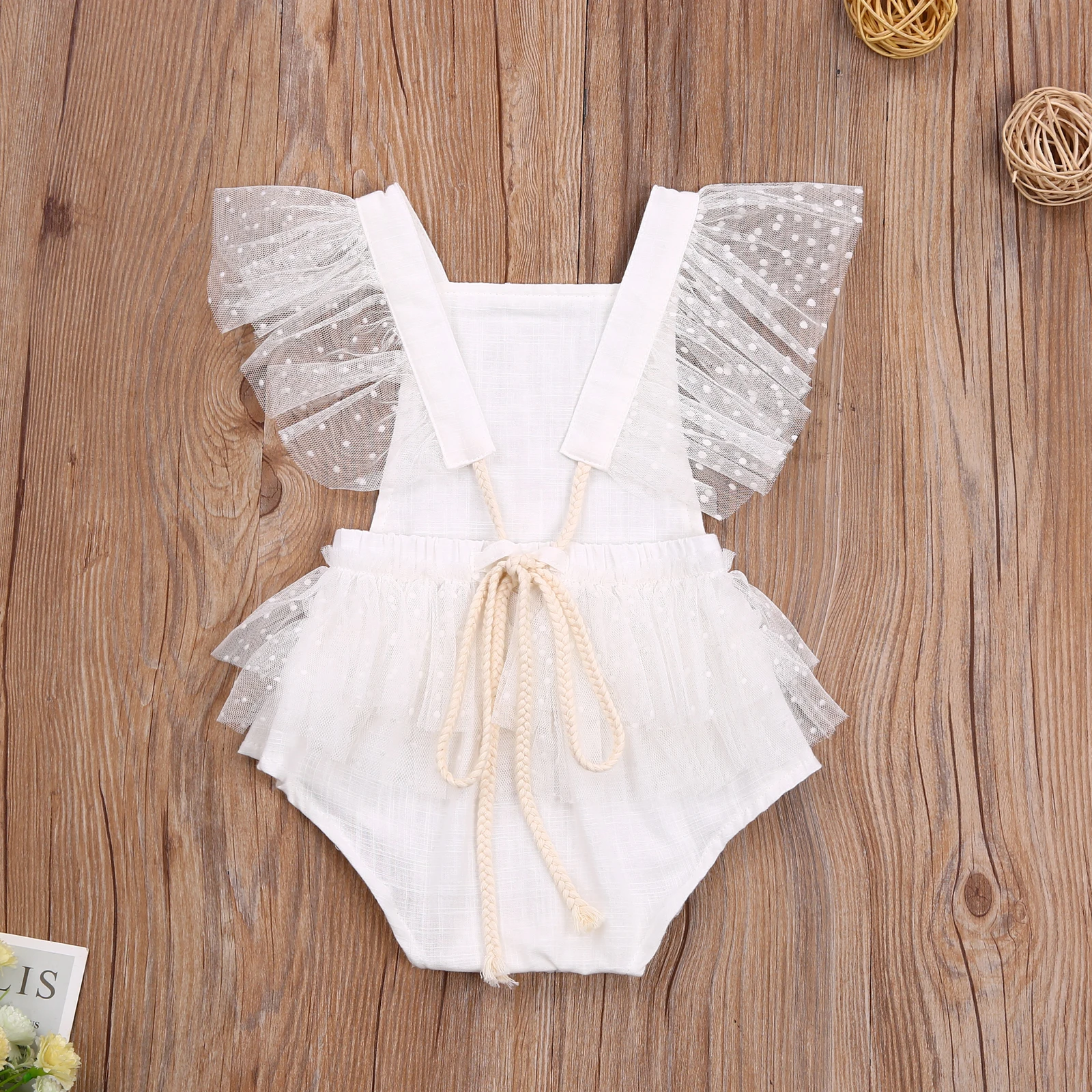 

Infant Baby Girl Romper Lace Bodysuit Ruffle Short Sleeve Tops Shirts Summer Clothes Outfits
